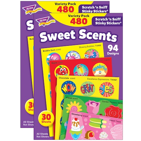 Trend Enterprises Sweet Scents Stinky Stickers Variety Pack, 480 Per Pack, PK2 T83901